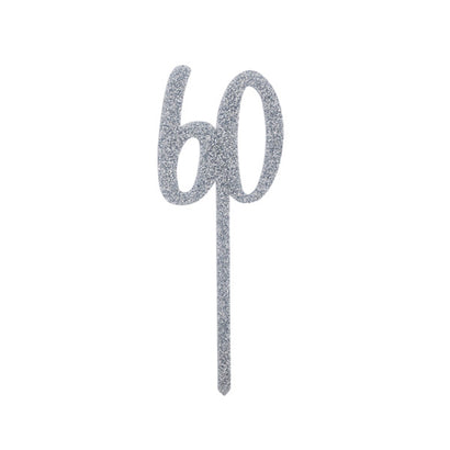 Glitter 60 Cake Topper